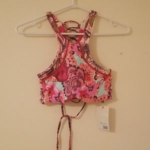 Maaji Pink Reversible Halter Bikini Top